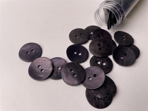 Metalknap - sort mat perlemor, 20 mm