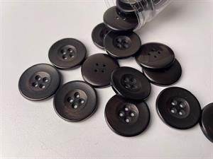 Knap - sort og blank, 22 mm