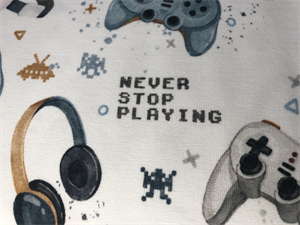 French terry  - gamer på offwhite bund