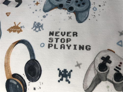 French terry  - gamer på offwhite bund