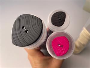 Knap - sort med riflet mat overflade, 20 mm