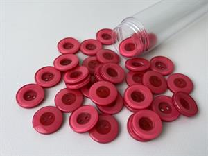 Knap - pink med tyk kant, 15 mm