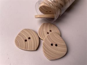 Knap - beige med riflet mat overflade, 38 mm