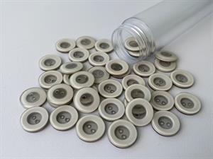 Knap - lysegrå med tyk kant, 12 mm