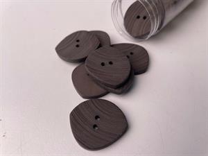 Knap - mørk chokolade med riflet mat overflade, 28 mm
