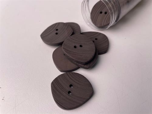 Knap - mørk chokolade med riflet mat overflade, 28 mm