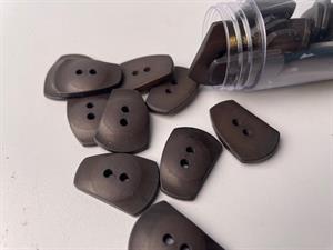 Knap - mørk chokoladebrun med glat overflade, 28 mm