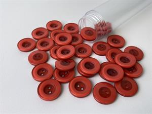 Knap - cerise med tyk kant, 15 mm