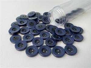 Knap - navy med tyk kant, 12 mm
