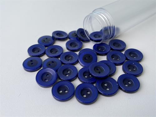 Knap - kongeblå med tyk kant, 12 mm