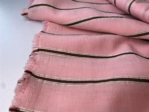 Bomulds batist - rosa med blanke striber
