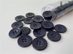 Knap - blank og midnatsblå, 22 mm