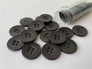 Knap - blank og sort, 22 mm
