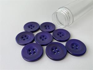 Knap - blank og blålilla, 22 mm