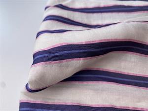 Fastvævet viscose foer - offwhite med flotte blanke striber