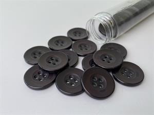 Knap - blank og mørk aubergine, 22 mm