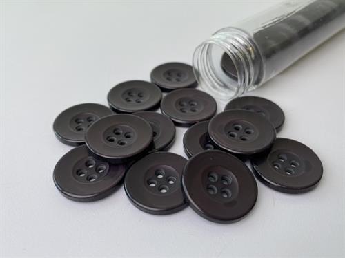 Knap - blank og mørk aubergine, 22 mm