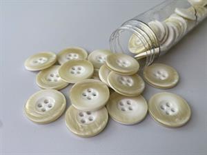 Knap - blank og offwhite, 23 mm