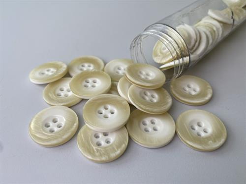 Knap - blank og offwhite, 23 mm