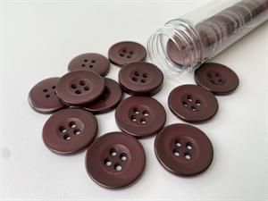 Knap - blank og bordeaux, 22 mm