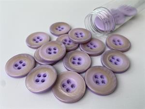 Knap - blank og pastel lilla, 22 mm