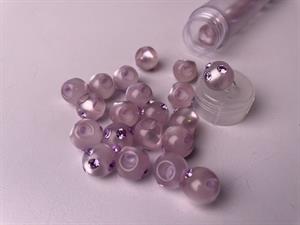 Kugleknap - changerende lys lavendel med bling, 12 mm