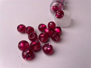 Kugleknap - changerende mørk fuchsia med bling, 12 mm
