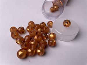 Kugleknap - changerende karamel med bling, 12 mm