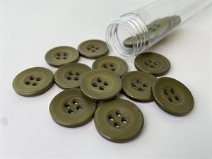 Knap - blank og armygrøn, 22 mm