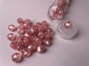 Kugleknap - changerende rosa med bling, 12 mm
