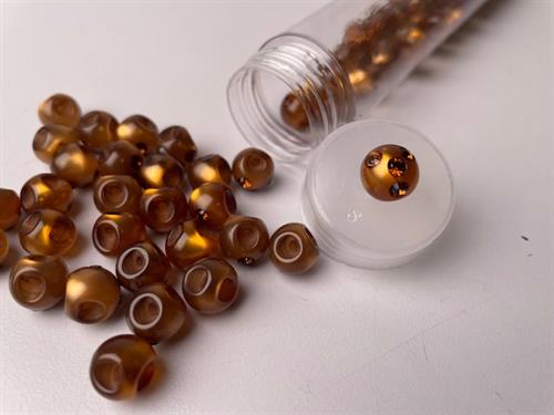 Kugleknap - changerende bronze med bling, 12 mm