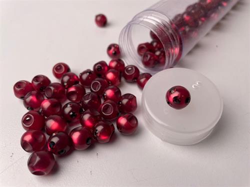 Kugleknap - changerende vinrød med bling, 12 mm