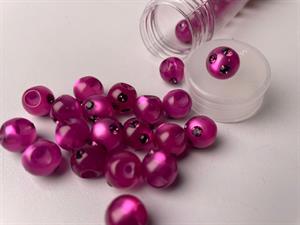 Kugleknap - changerende cerise med bling, 12 mm