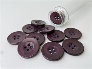 Knap - blank og aubergine, 22 mm