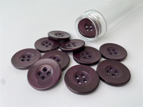 Knap - blank og aubergine, 22 mm