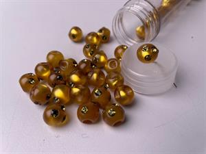 Kugleknap - changerende old gold med bling, 12 mm