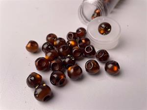 Kugleknap - changerende kaffebrun med bling, 12 mm