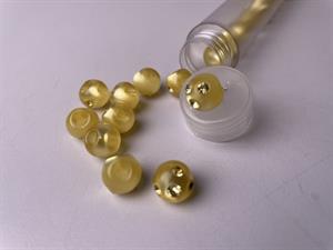 Kugleknap - changerende klokkeblomst gul med bling, 12 mm