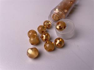 Kugleknap - changerende gylden fersken med bling, 12 mm