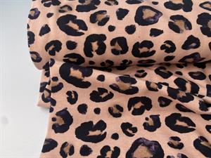 Bomuldsjersey - lækker rosa leopard