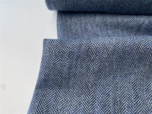 Beklædningsuld - jeansblue herringbone
