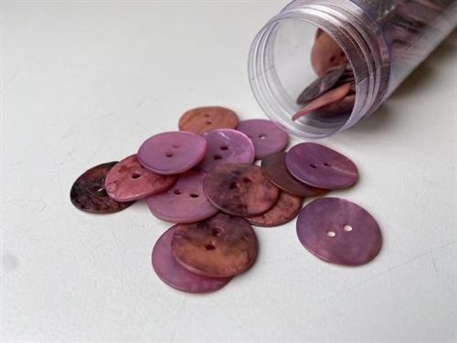 Perlemorsknap - lys cerise, 18 mm