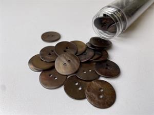 Perlemorsknap - brun, 18 mm