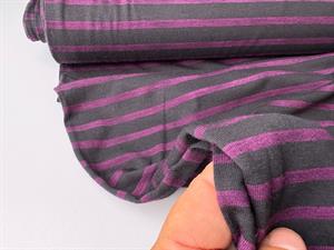 Viscosejersey - sort og aubergine 