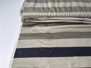 Viscosejersey - army og sorte striber 