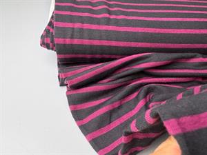 Viscosejersey - sort og fuschia 
