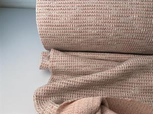 Strikjersey - i rosa toner med sølv glitter, Chanel look