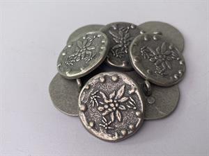 Knap - metal, 26 mm og 10 stk.