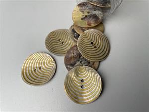 Perlemor - med guld ringe 25 mm