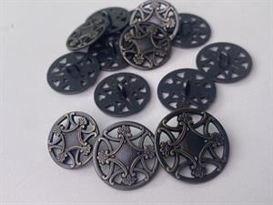 Knap - metal, 23 mm og 10 stk.